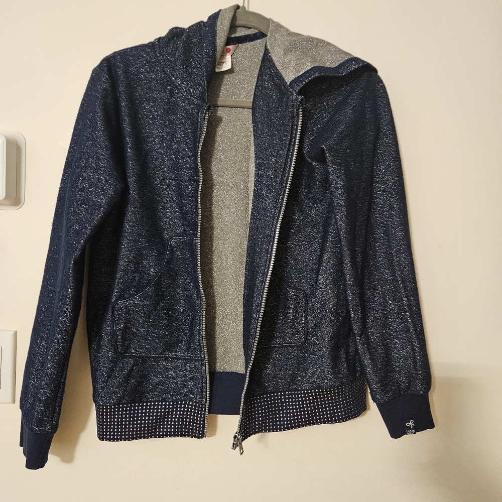 Boboli Metallic Zip Up Hoodie